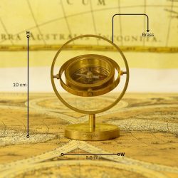 Antique Brass Gimbal Compass - Image 5