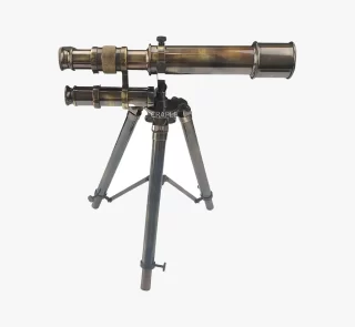 Antique telescope with stand