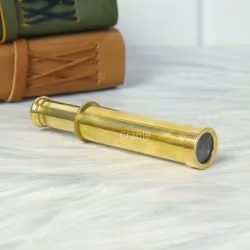 5.5" Pocket-Sized Pencil Telescope | Shiny Brass, Achromatic Lens | Novelty Spyglass Gift & Desk Accessory - Image 3