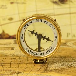 Magnifying Map Reader Spencer Compass |Shiny Brass, Needle Stop | Collector's Gift & Wooden Box - Image 2
