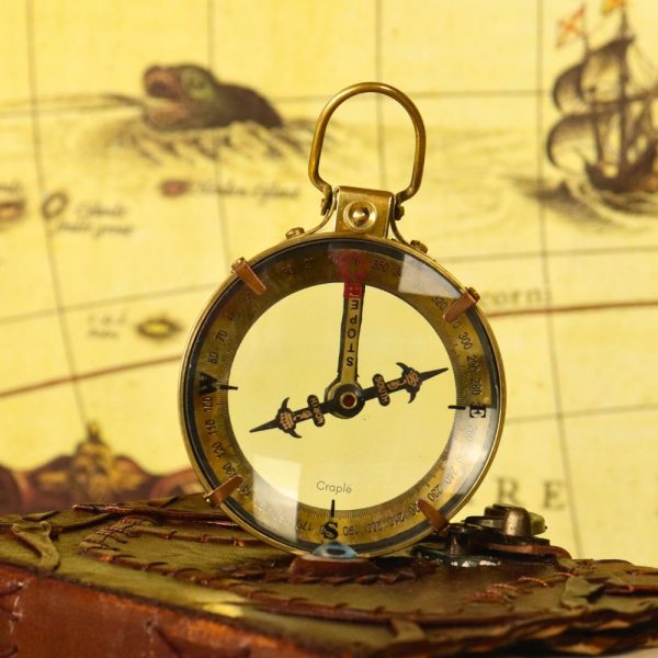 Magnifying Map Reader Spencer Compass |Shiny Brass, Needle Stop | Collector's Gift & Wooden Box - Image 4