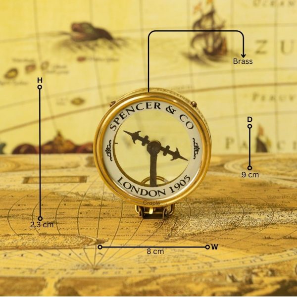 Magnifying Map Reader Spencer Compass |Shiny Brass, Needle Stop | Collector's Gift & Wooden Box - Image 8