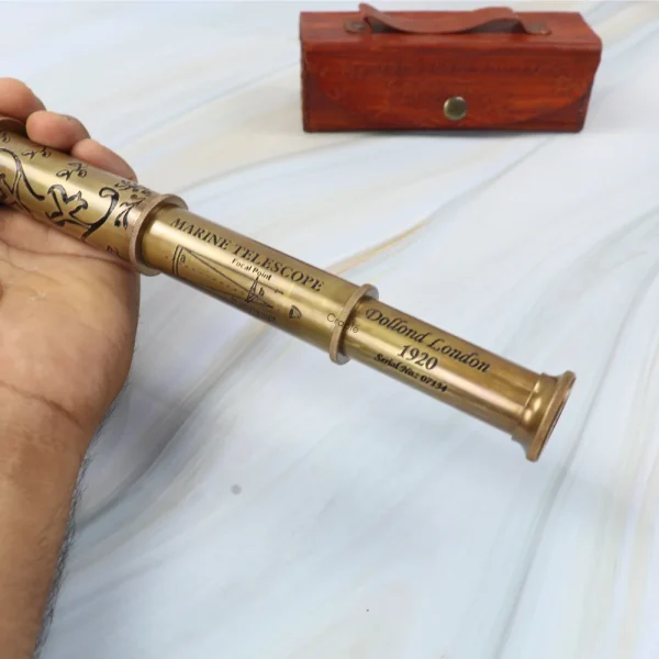 Antique Brass Dollond London 1920 Telescope - Image 5