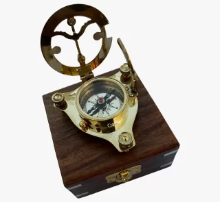 handmade brass sundial compass
