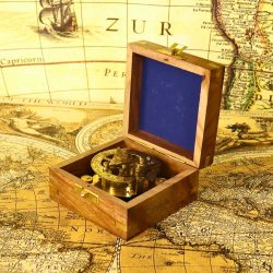 West London Shiny Brass Sundial Compass | Adjustable Leg, Needle Stop | Desktop Navigator & Scientific Decor - Image 6