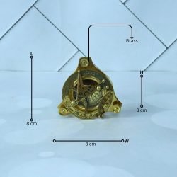 West London Shiny Brass Sundial Compass | Adjustable Leg, Needle Stop | Desktop Navigator & Scientific Decor - Image 7