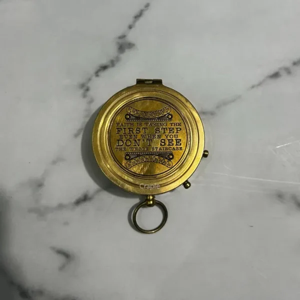 Golden Brass Personalized Antique Compass - Image 2