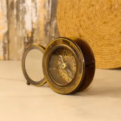 Sliding Magnifier Desk Compass | Antique Brass, Henry Hughes Son Style | Handcrafted Reading & Navigational Aid - Image 4