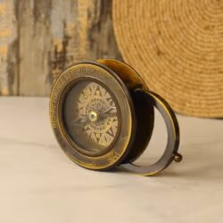 Sliding Magnifier Desk Compass | Antique Brass, Henry Hughes Son Style | Handcrafted Reading & Navigational Aid - Image 2