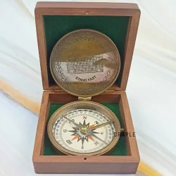 Antique Brass Handcrafted Magnetic Compass - Image 2