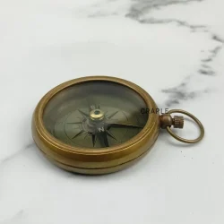 Open Face Antique Brass Pocket Compass | Handcrafted Precision Navigation | Vintage Style Explorer's Keepsake & Gift - Image 2
