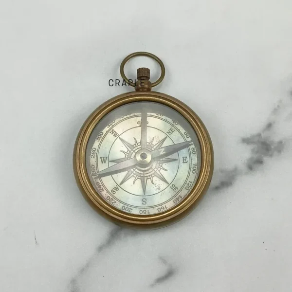 Open Face Antique Brass Pocket Compass | Handcrafted Precision Navigation | Vintage Style Explorer's Keepsake & Gift - Image 3