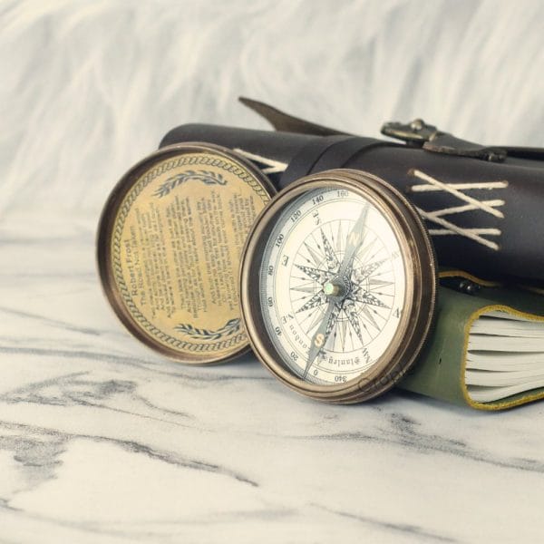 Antique Brass Compass with 40-Year Calendar | Wooden Box, Handcrafted | Collector's & Executive Gift - Image 3