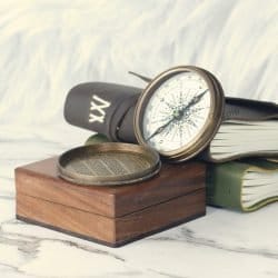 Antique Brass Compass with 40-Year Calendar | Wooden Box, Handcrafted | Collector's & Executive Gift - Image 5