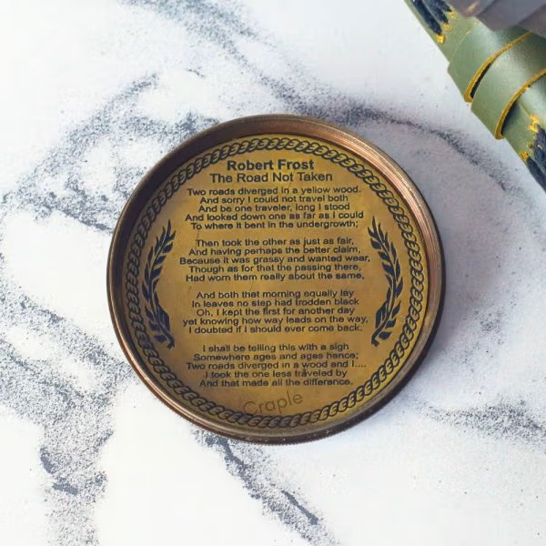 Antique Brass Compass with 40-Year Calendar | Wooden Box, Handcrafted | Collector's & Executive Gift - Image 6