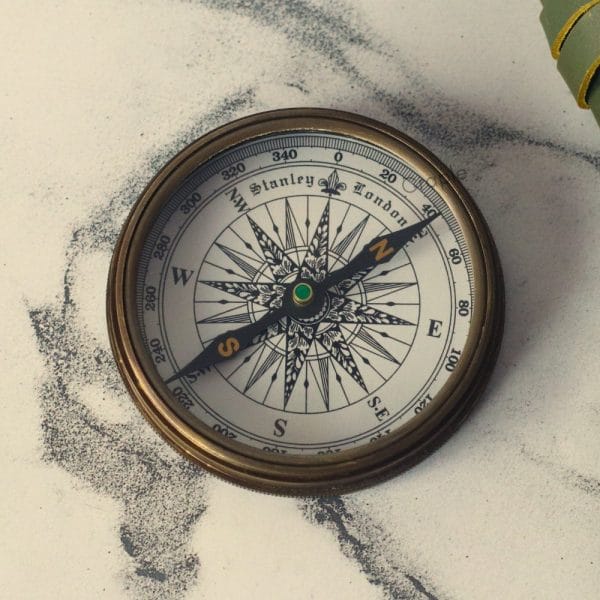 Antique Brass Compass with 40-Year Calendar | Wooden Box, Handcrafted | Collector's & Executive Gift - Image 7