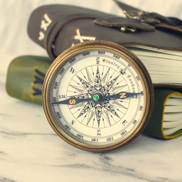 Antique Brass Compass with 40-Year Calendar | Wooden Box, Handcrafted | Collector's & Executive Gift - Image 8
