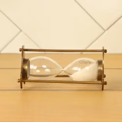 Triangular Plate 1-Minute Sand Timer | Antique Brass, White Sand, Vintage Style | Desk Focus Aid & Unique Gift - Image 5