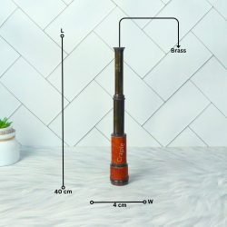 15.75" Leather-Wrapped Telescope | Antique Brass, Achromatic Lens | Nautical Decor & Gift with Case - Image 6