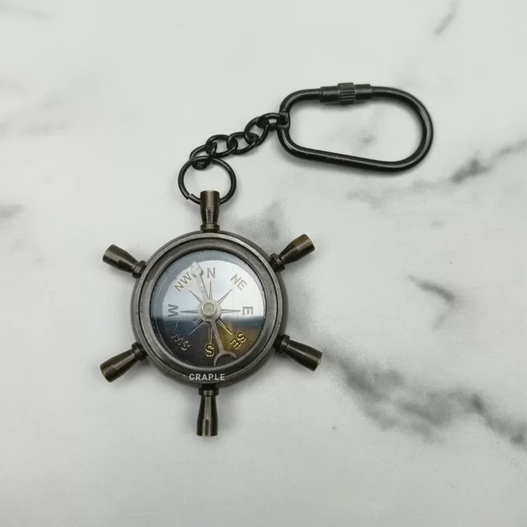 Shipwheel Compass Keychain
