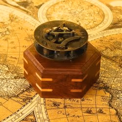 Black Antique Brass Sundial Compass | Adjustable Legs, Water Level, Needle Stop | Handcrafted Navigational Instrument & Desk Decor - Image 6