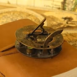 Black Antique Brass Sundial Compass | Adjustable Legs, Water Level, Needle Stop | Handcrafted Navigational Instrument & Desk Decor - Image 2