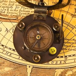 Black Antique Brass Sundial Compass | Adjustable Legs, Water Level, Needle Stop | Handcrafted Navigational Instrument & Desk Decor - Image 5