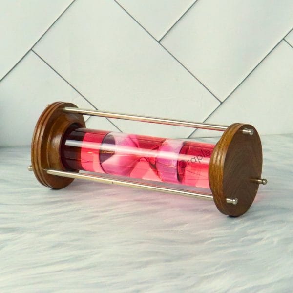 Wood Brass Liquid Hourglass (Red) - Image 4