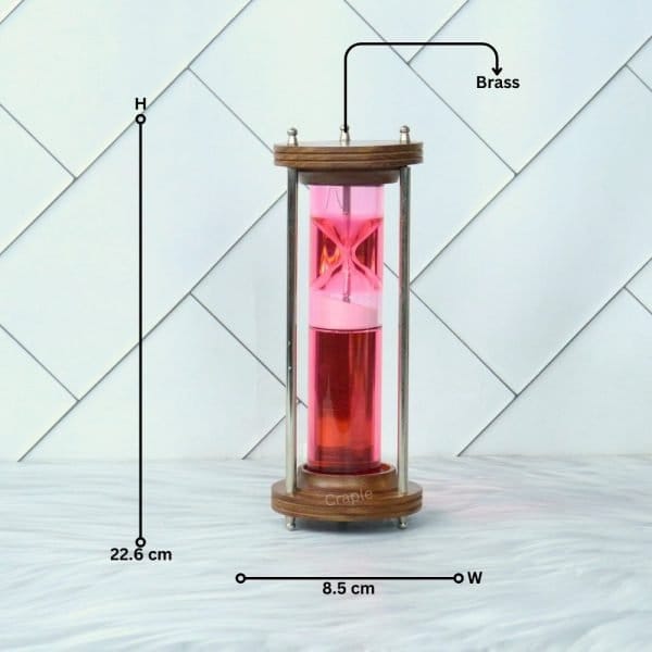 Wood Brass Liquid Hourglass (Red) - Image 7