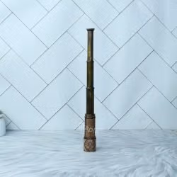 16.3" Embossed Leather Dollond London Telescope | Black Antique Brass, 4-Pipe Extendable | Nautical Collectible & Decor Gift - Image 5