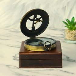 West London Black Antique Sundial Compass | Sliding Needle Stop, Handcrafted, Chain Included | Pocket Navigational Instrument - Image 6
