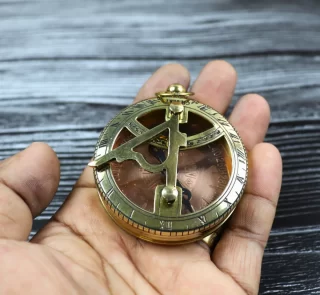 Gilbert & Sons Golden Brass Sundial Compass