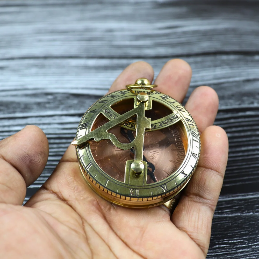 Gilbert & Sons Golden Brass Sundial Compass