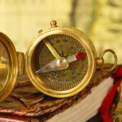 Shiny Brass Pocket Compass with Mirror | Handcrafted Precision, Sliding Needle Stop, Chain Included | Multi-Functional Navigational Gift - Image 4