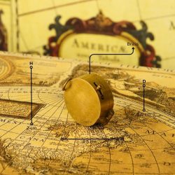 Shiny Brass Pocket Compass with Mirror | Handcrafted Precision, Sliding Needle Stop, Chain Included | Multi-Functional Navigational Gift - Image 8