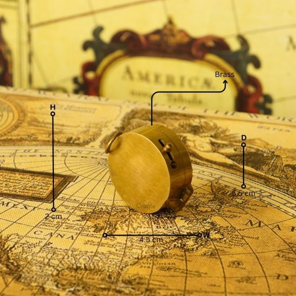 Shiny Brass Pocket Compass with Mirror | Handcrafted Precision, Sliding Needle Stop, Chain Included | Multi-Functional Navigational Gift - Image 8