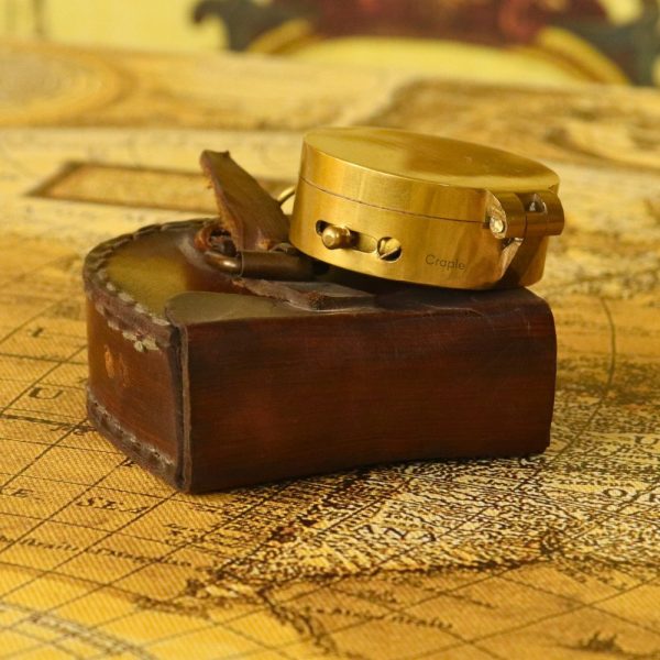 Shiny Brass Pocket Compass with Mirror | Handcrafted Precision, Sliding Needle Stop, Chain Included | Multi-Functional Navigational Gift - Image 5