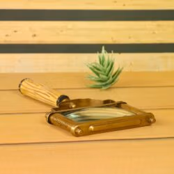 Fluted Handle Rectangular Magnifier | Antique or Shiny Finish | Wide View Reading Aid & Desk Decor - Image 2