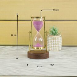 Watkins & Hills Royal Navy Hourglass Golden Brass, Purple, Wood Base - Image 5