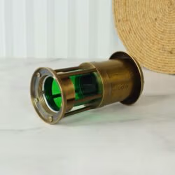 Brass Nautical Oil Lamp | Green Glow, Functional | Royal Navy Plaque | Vintage Maritime Decor & Gift - Image 6