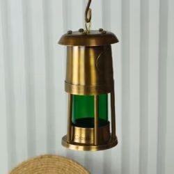 Brass Nautical Oil Lamp | Green Glow, Functional | Royal Navy Plaque | Vintage Maritime Decor & Gift - Image 7