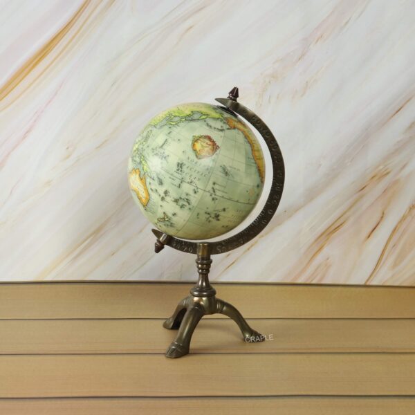 Antique Brass Tripod World Globe 1