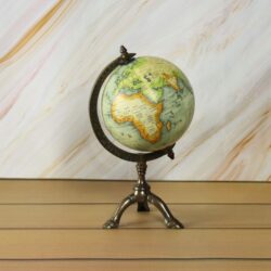 Antique Brass Tripod World Globe 3
