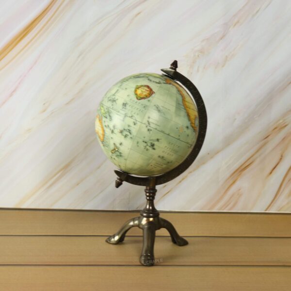 Antique Brass Tripod World Globe 5