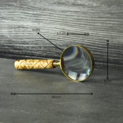 Patterned Swirl Handle Brass Magnifier | Shiny Finish, Clear Lens | Elegant Reading Aid & Desk Gift - Image 5