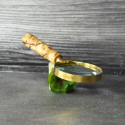 Patterned Swirl Handle Brass Magnifier | Shiny Finish, Clear Lens | Elegant Reading Aid & Desk Gift - Image 3