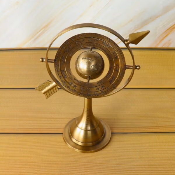 Brass Celestial Armillary Sphere | Antique Finish with Arrow | Historical Desk Decor & Unique Collector's Gift - Image 3