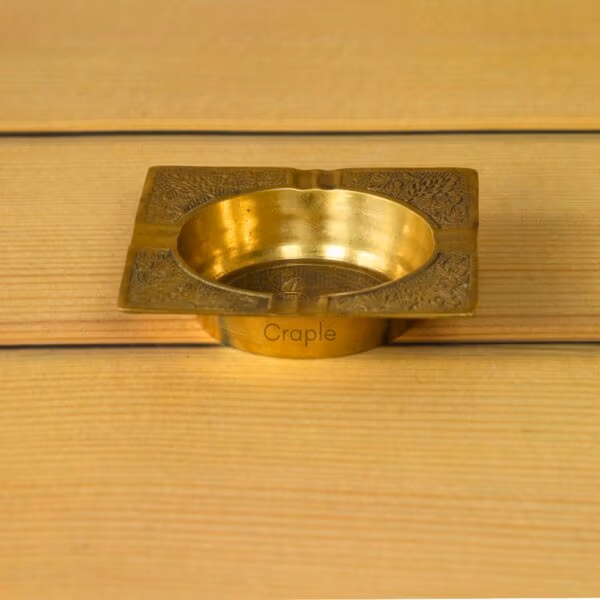 Handmade Square Brass Ashtray | Vintage Style, Embossed Floral Detail | Unique Desk Decor & Smoker's Gift - Image 2