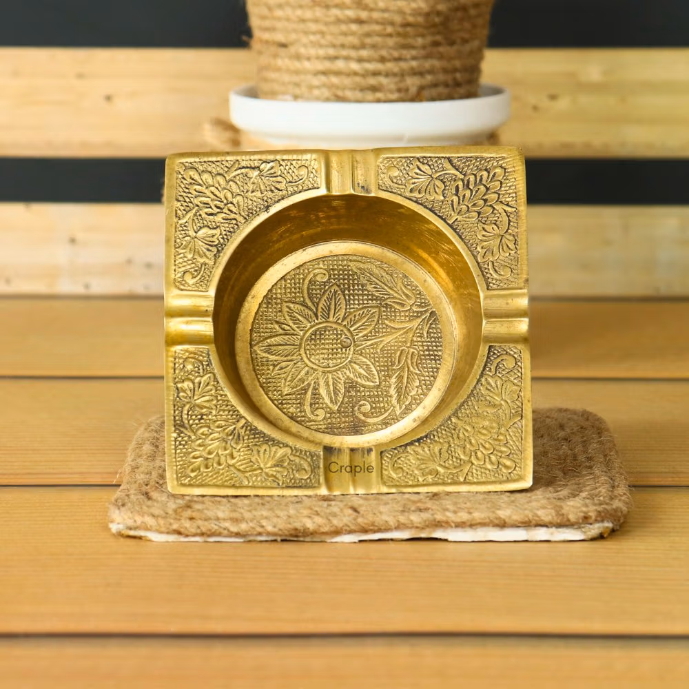 Curved Work Brass Ashtray (5) Brass Ashtray