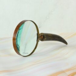 Horn Shaped Handle Magnifier | Vintage Style, Clear Lens | Rustic Reading Aid & Desk Decor Gift - Image 4